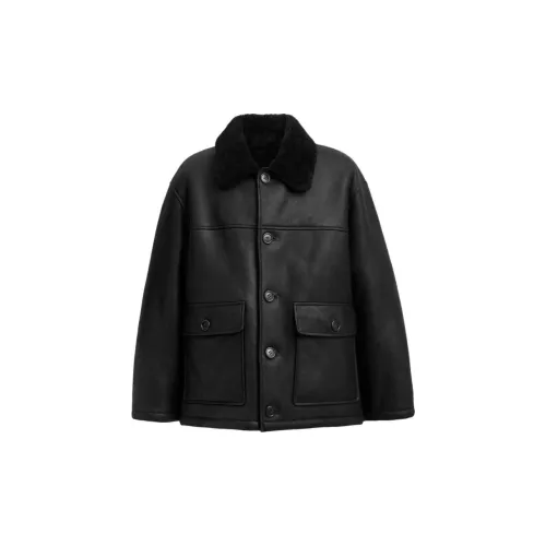 COACH Leather Jacket Men's Black