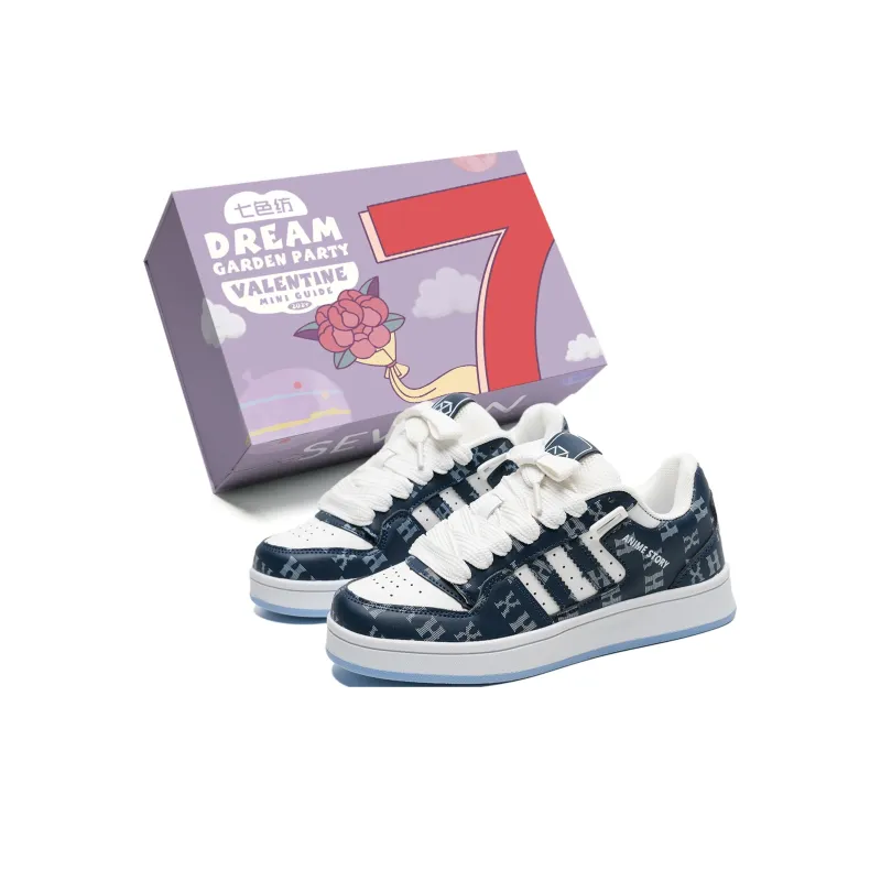 7 SEVFUN Low Top Skateboard Shoes Unisex Blue White-0