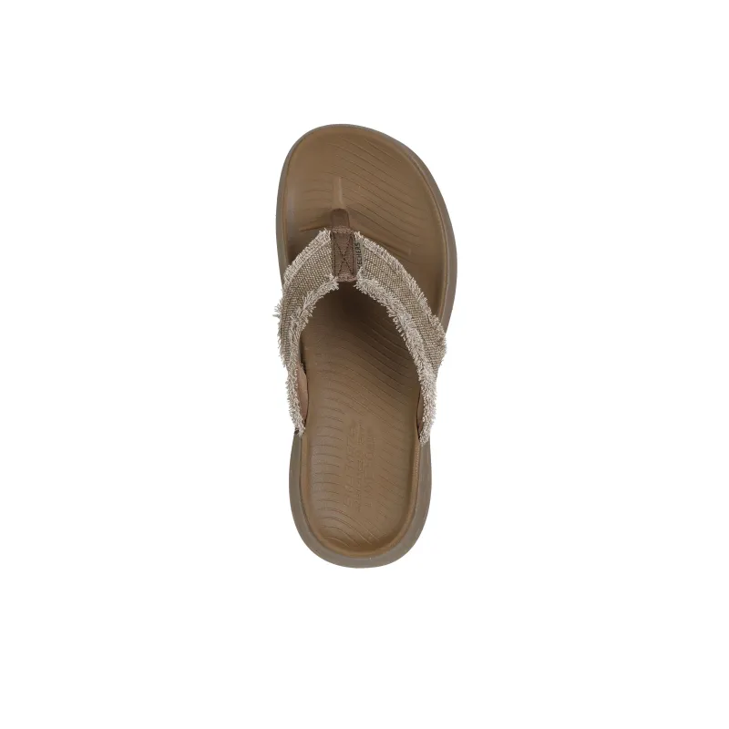 Skechers Relaxed Fit Abrasion-Resistant Flip Flops Men's Khaki-3