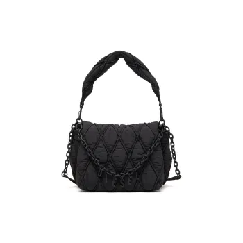 DIESEL Nylon Portable Crossbody Bag, Shoulder Bag Medium Size Women's Black