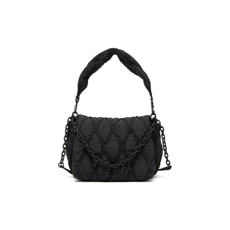 DIESEL Nylon Portable Crossbody Bag, Shoulder Bag Medium Size Women's Black-0
