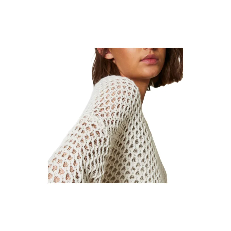 Twinset Lurex detail Open knit Sweater-4