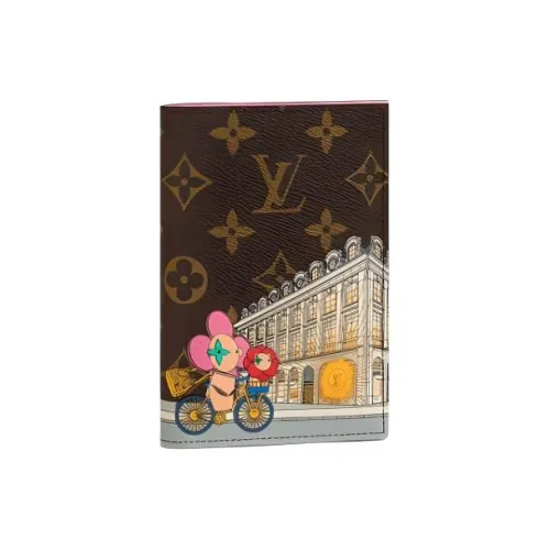 LOUIS VUITTON Passport Cover Vivienne Holiday Monogram Canvas/Pink