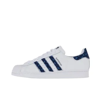 Adidas Superstar Series Anti-Slip Wear-Resistant Low-Top Skateboard Shoes Men's White Blue