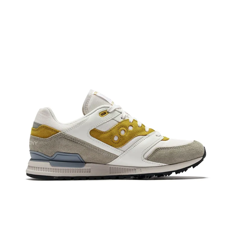 Saucony COURAGEOUS Slip Resistant Low Top Casual Shoes Unisex White Gray Yellow-1