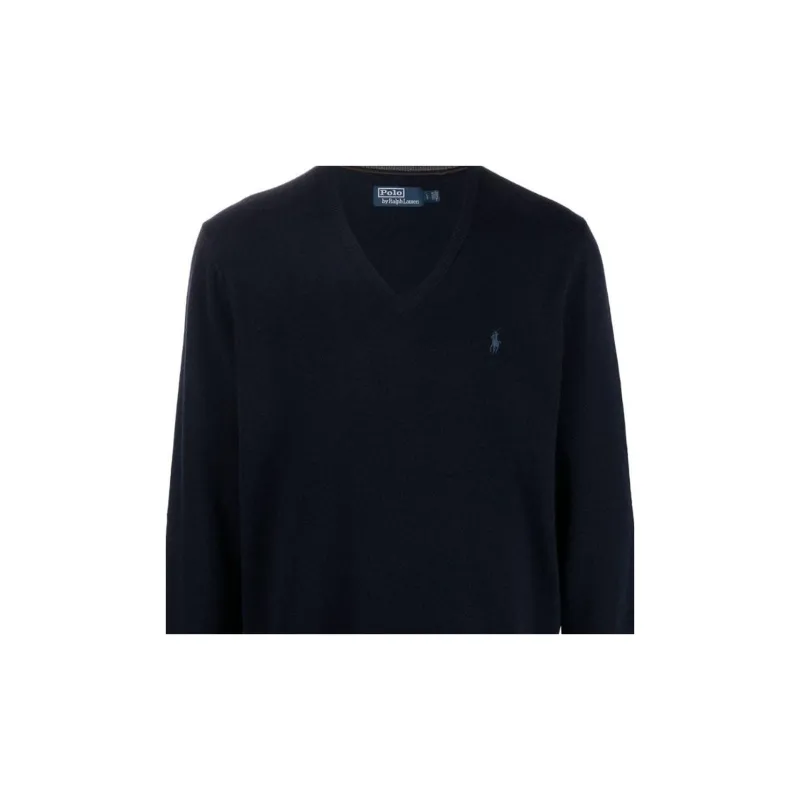 【送料&関税込】Polo Ralph Lauren Logo Embroidered V-neck Ju Polo Ralph Lauren Logo-embroidered V-neck Jumper - POIZON