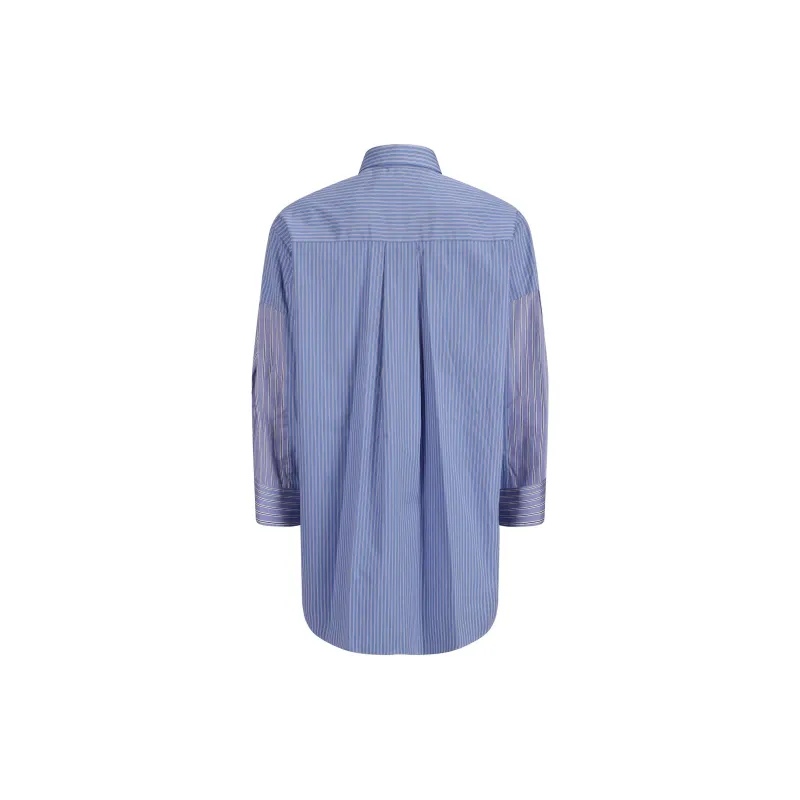 Sacai Striped Curved Hem Shirt-1