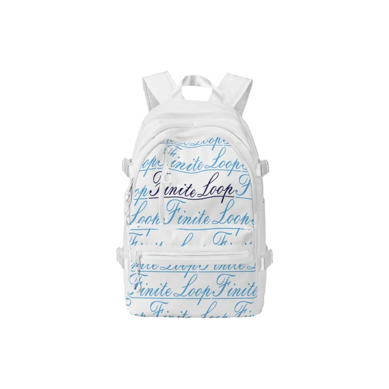 FINITE LOOP Recycled Polyester Backpack Regular Unisex White-16