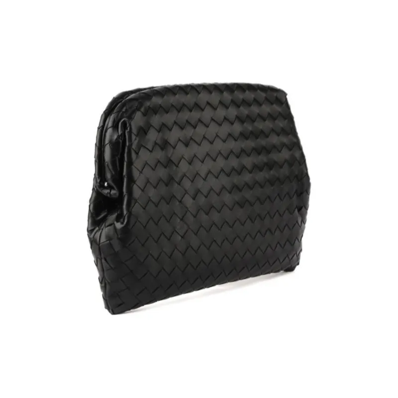 Bottega Veneta Leather Clutch Regular Men's Black-2