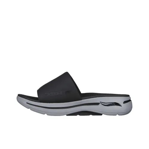 Skechers Go Walk Arch Fit Slip-Resistant Abrasion-Resistant Slide Slippers Men's Black Gray