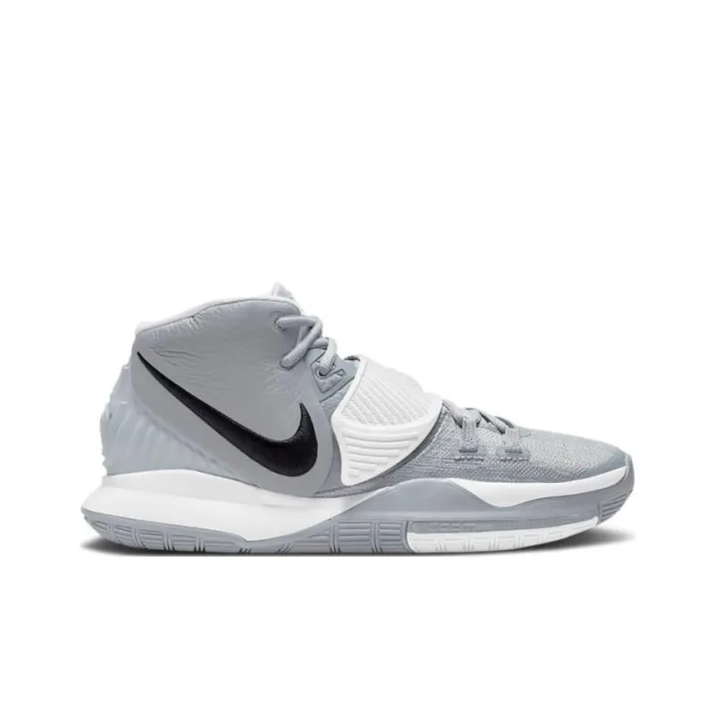 Nike Kyrie 6 Anti-Slip Wear-Resistant Mid-Top Basketball Shoes Men's Silver Gray-1