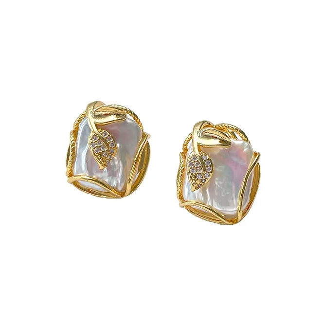 DARA Freshwater Pearl Stud Earrings Women's-0