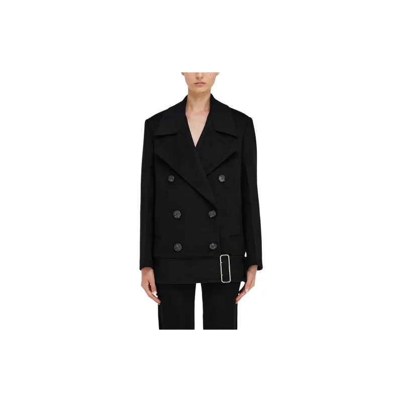 Ferragamo Double Breasted Buckle Detailed Peacoat-2