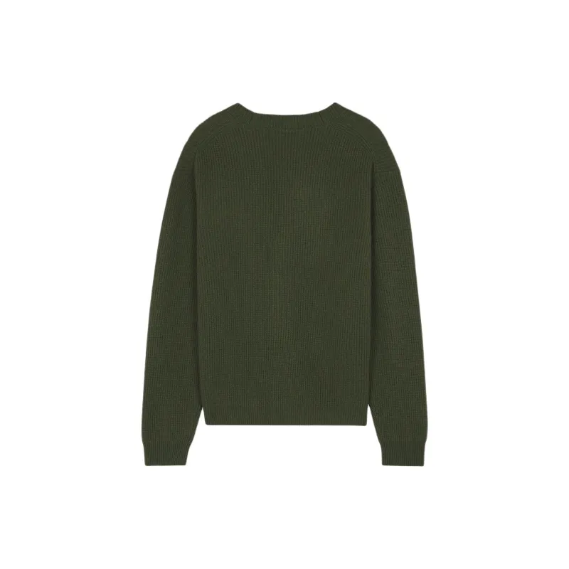 Maison Kitsune Bold Fox Head Patch Knitted Cardigan-1
