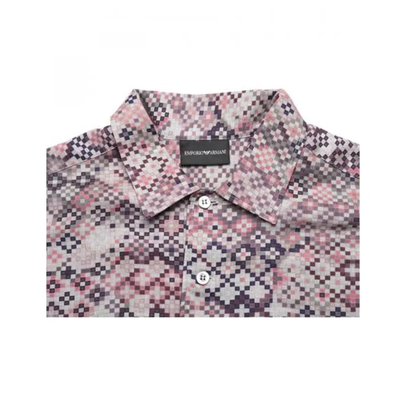 EMPORIO ARMANI FW22 Shirt Men's Gray Pink-5