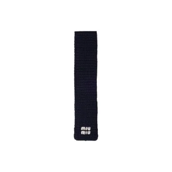 MIU MIU Wool Fabric Knit Scarves Unisex Blue