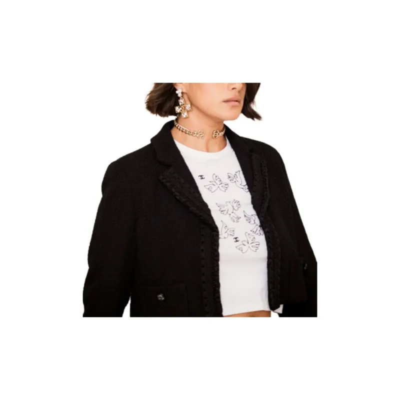 CHANEL Jackets Coats Women's Black-3