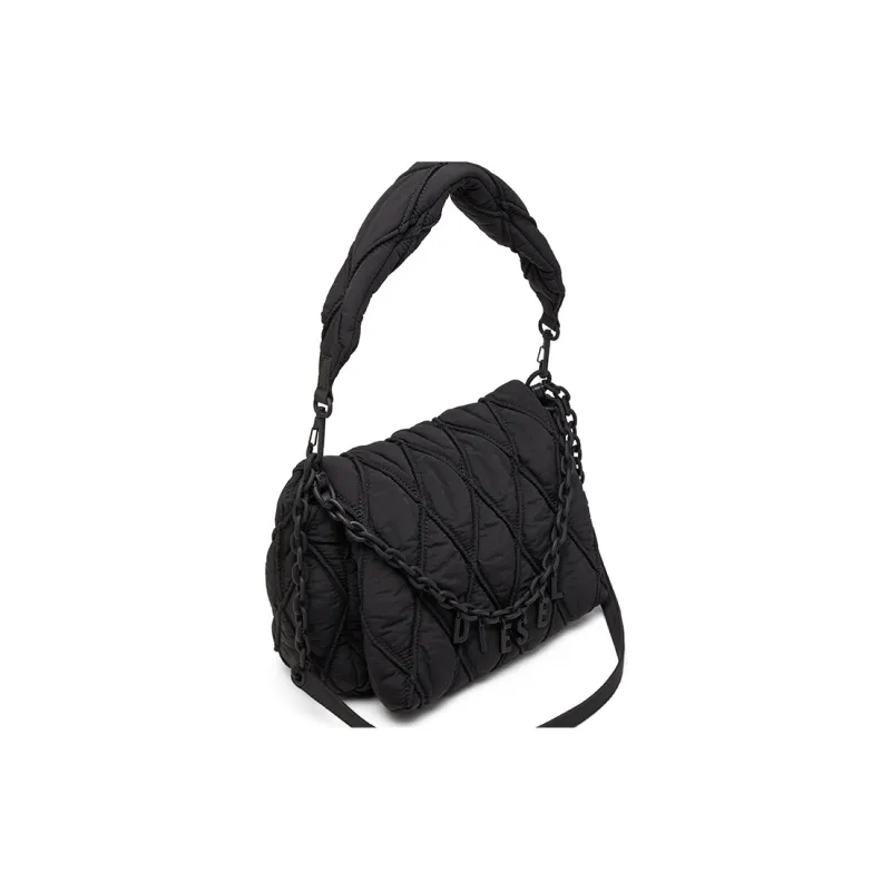 DIESEL Nylon Portable Crossbody Bag, Shoulder Bag Medium Size Women's Black-2