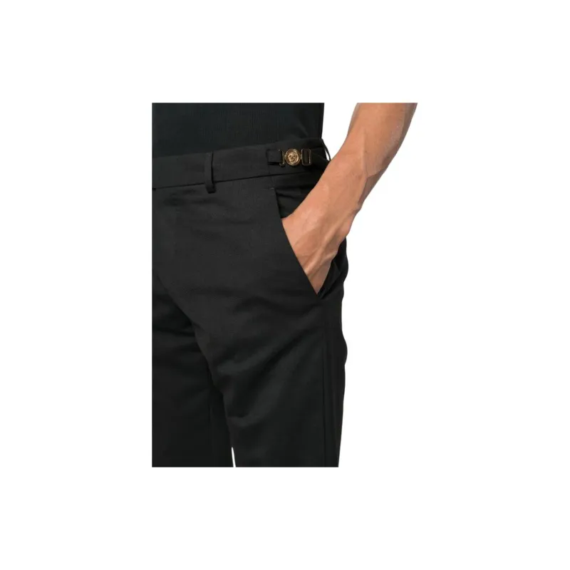 VERSACE High Waist Straight Leg Trousers-4