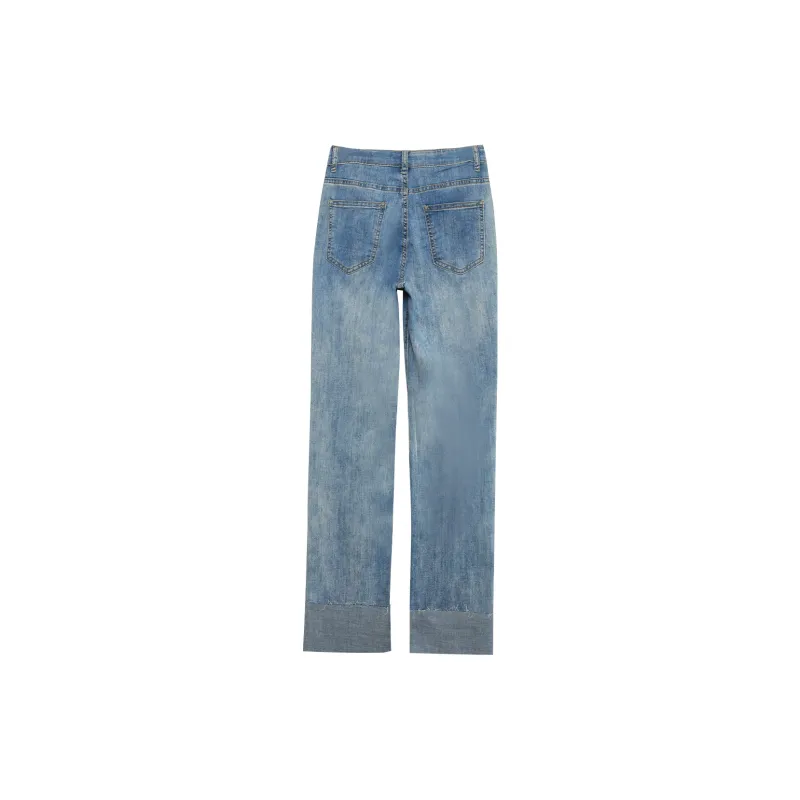 MUGUOGUOMU Jeans Women's Denim Blue-1
