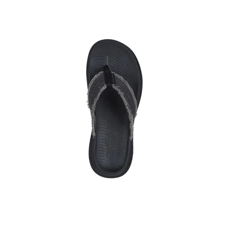 Skechers Relaxed Fit Abrasion-Resistant Slip-Resistant Flip Flops Men's Black-3