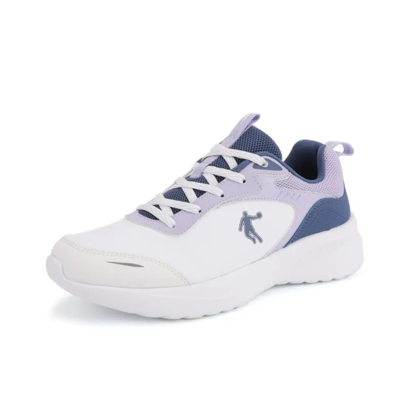QIAODAN Cushioning Anti Slip And Wear Resistant Low Top Running Shoes Women's White Purple-2