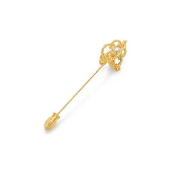WUJINBAOZHU 18K Gold Plated Copper Brooches Women's