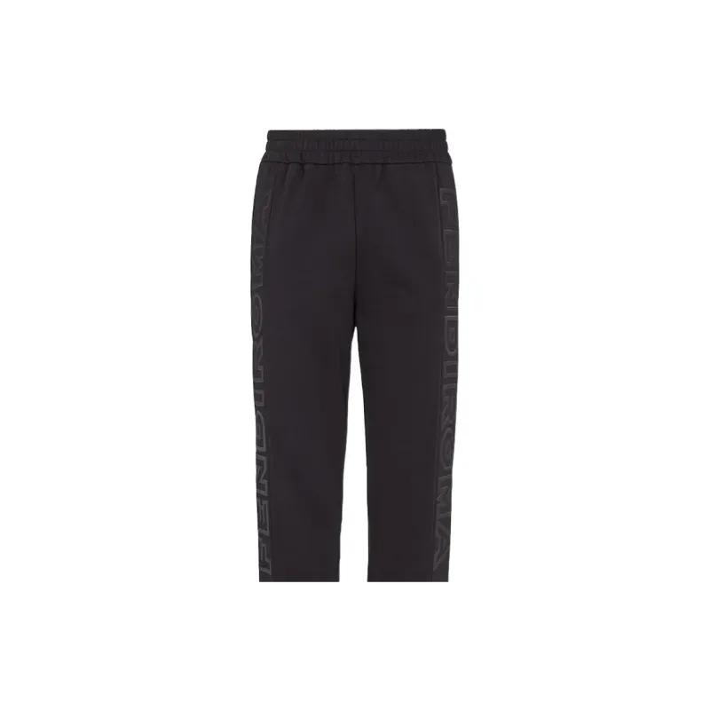 FENDI SS23 Knitted Fabric Casual Pants Men's Black-2