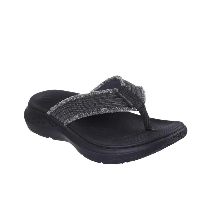 Skechers Relaxed Fit Abrasion-Resistant Slip-Resistant Flip Flops Men's Black-2