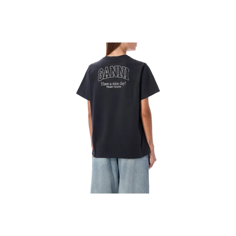 GANNI Relaxed Embellished T Shirt-1
