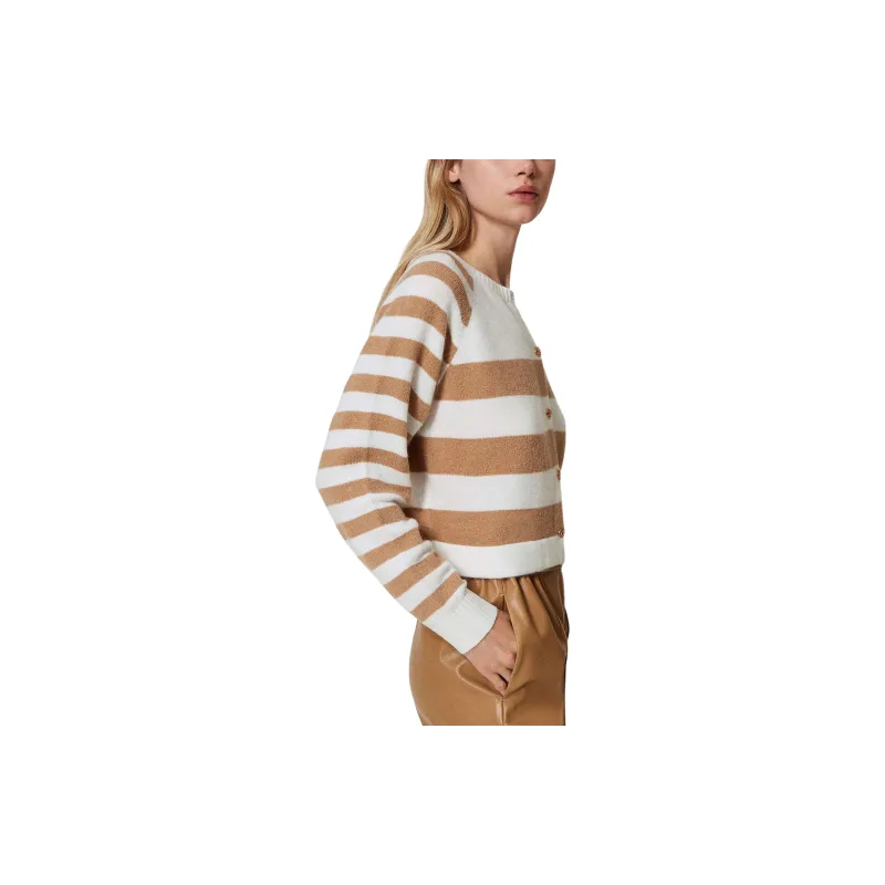 Twinset Two tone Striped Cardigan-3