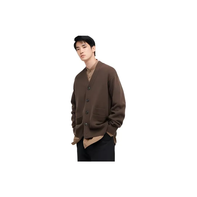 Jil Sander X UNIQLO Jil Sander Collaboration Sweaters Men Dark Coffee-1