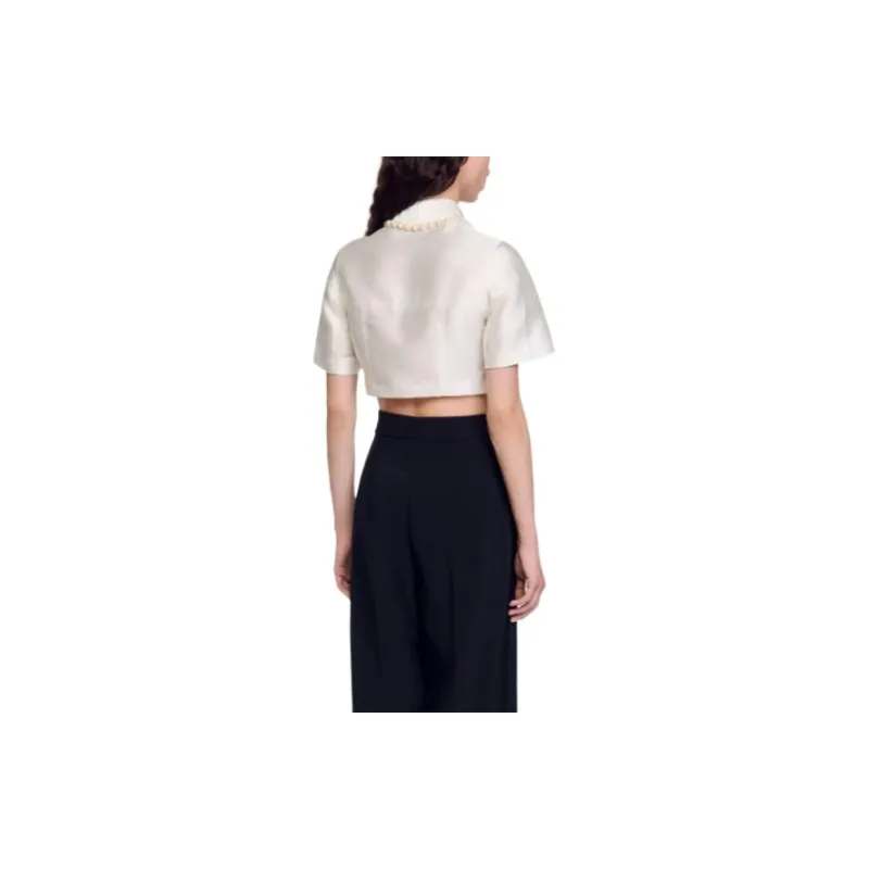 Sandro Beaded Satin effect Shirt-2