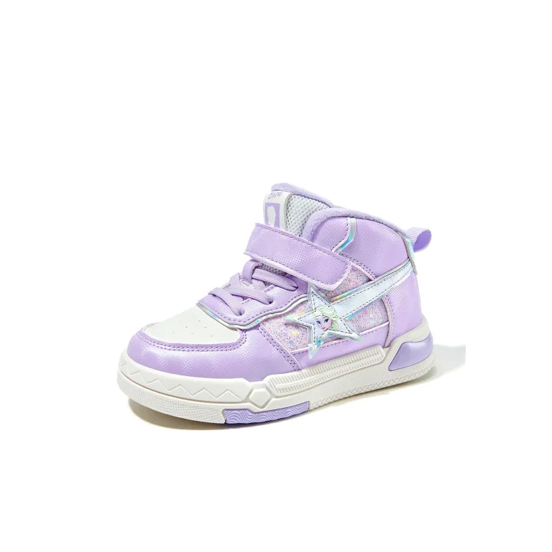 Disney Frozen Series Anti-Kick Cushioning Wear-Resistant High-Top Kids' Skateboarding Shoes Kids'-4