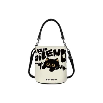 AOSONG Suede Technology Fabric Crossbody One Shoulder Handbag Women's Black/White