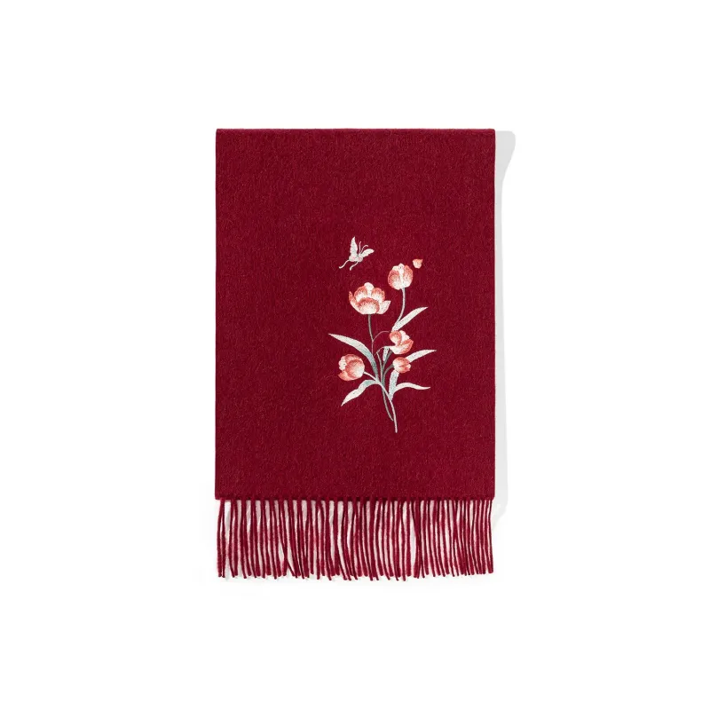 Shanghai Story 100% Sheep Wool Knit Scarves Women's 6 Colors Available For Selection-3