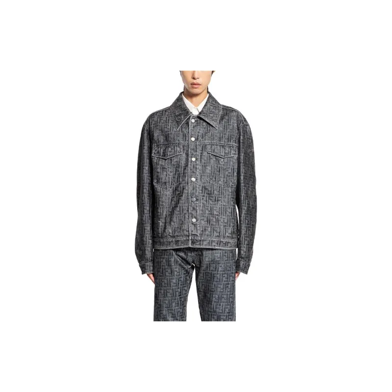 FENDI Ff Jacquard Jeans Jacket-3