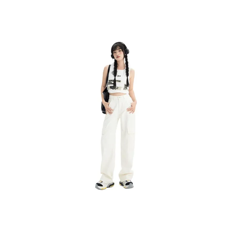 SONGS ALONG Jeans Women's Milk White-3