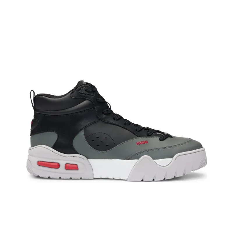 HUGO BOSS High Top Casual Shoes Men's Dark Gray-1