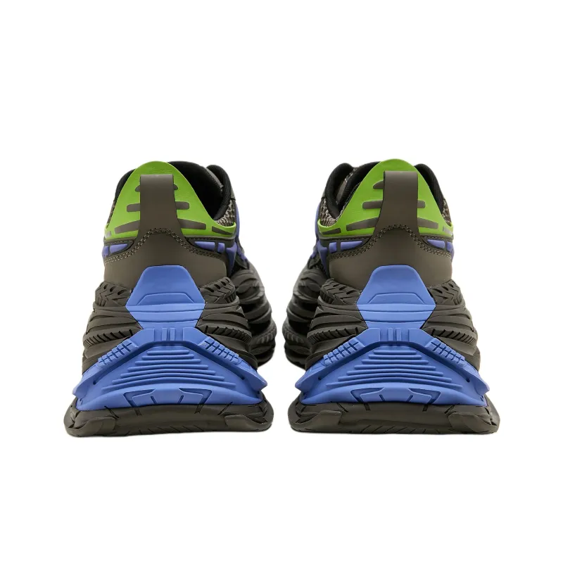M88M Cushioned Slip Resistant Height Increasing Low Top Chunky Sneakers Unisex Olive Green-4