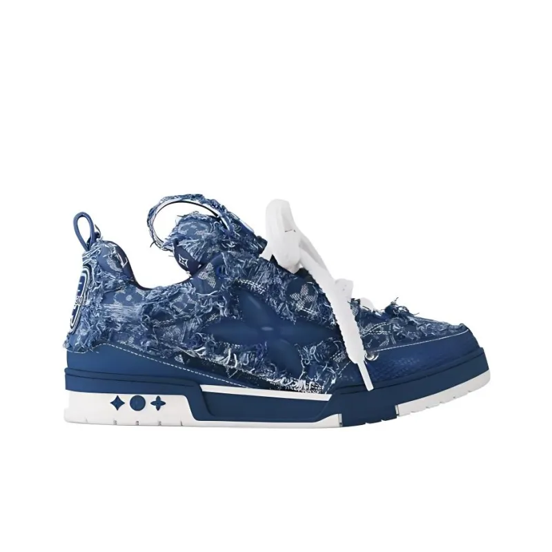 LOUIS VUITTON Skate Low Top Skateboard Shoes Unisex Blue-1