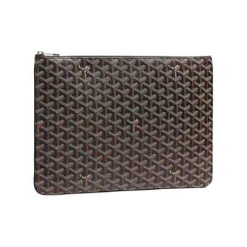 GOYARD SENAT Canvas With Leather Wallet, Toiletry Bag, Clutch Unisex Black