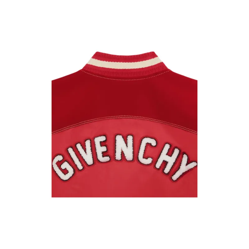 Givenchy Bi Material Oversized Varsity Jacket 'Red Cherry'-2