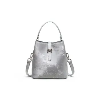 NIUMJ Synthetic Leather Handbag, Shoulder Bag, Crossbody Bag Small Size Women's Silver