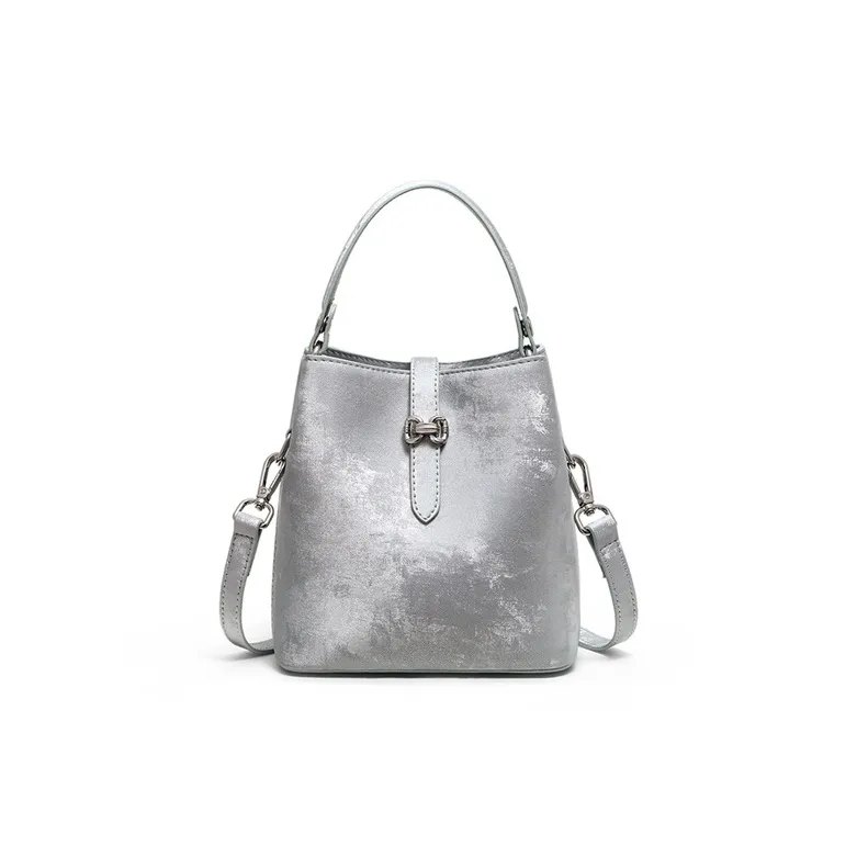 NIUMJ Synthetic Leather Handbag, Shoulder Bag, Crossbody Bag Small Size Women's Silver-0