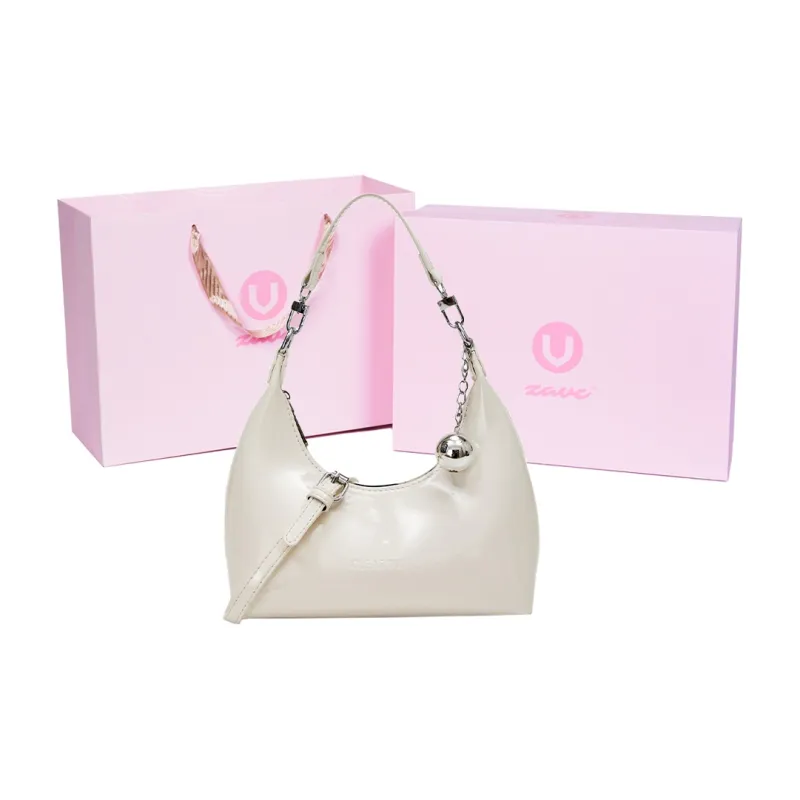 ZAVC PU Crossbody Bag Medium Size Women's Cherry Red/Beige/Silver/Black-5