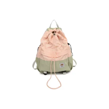 Morellybear Fabric Backpack Regular Women's Green With Pink/Black