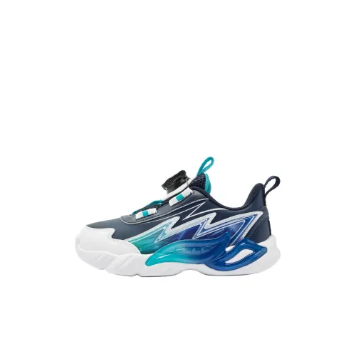 QIAODAN Slip Resistant Cushioning Low Top Kids Lifestyle Shoes Blue White Children Aged 3 7 Years Old