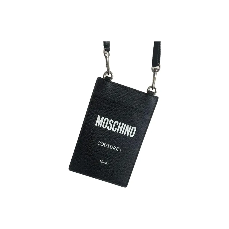 MOSCHINO PVC Crossbody Bag, Shoulder Bag Unisex Black-3