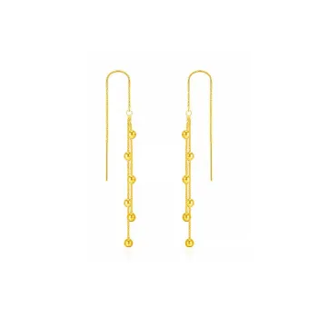 CHINA GOLD 18K Gold Drop Earrings Women's